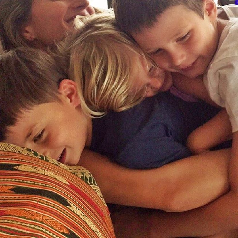 Gisele Bündchen with her children, and Moynahan's son John Edward Thomas