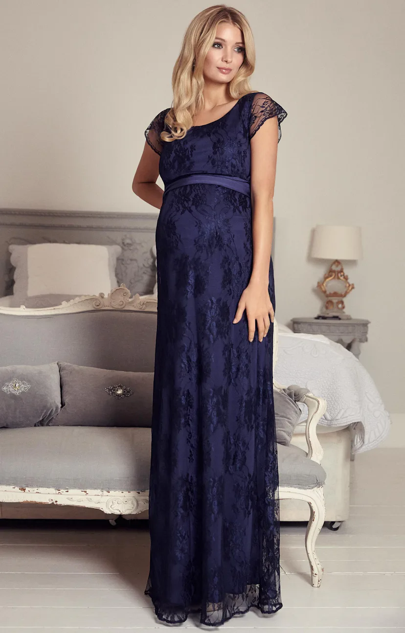 evening dresses for nursing mothers Cocoon Nursing Dress (Velvet Blue)