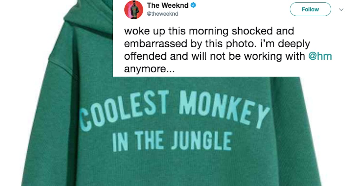 The H M Monkey Hoodie Controversy Caused The Weeknd To Cut Ties