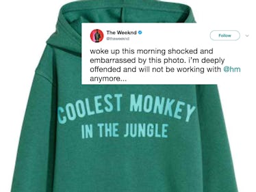 The H M Monkey Hoodie Controversy Caused The Weeknd To Cut Ties