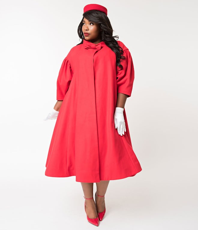 Red Flare Swing Coat 