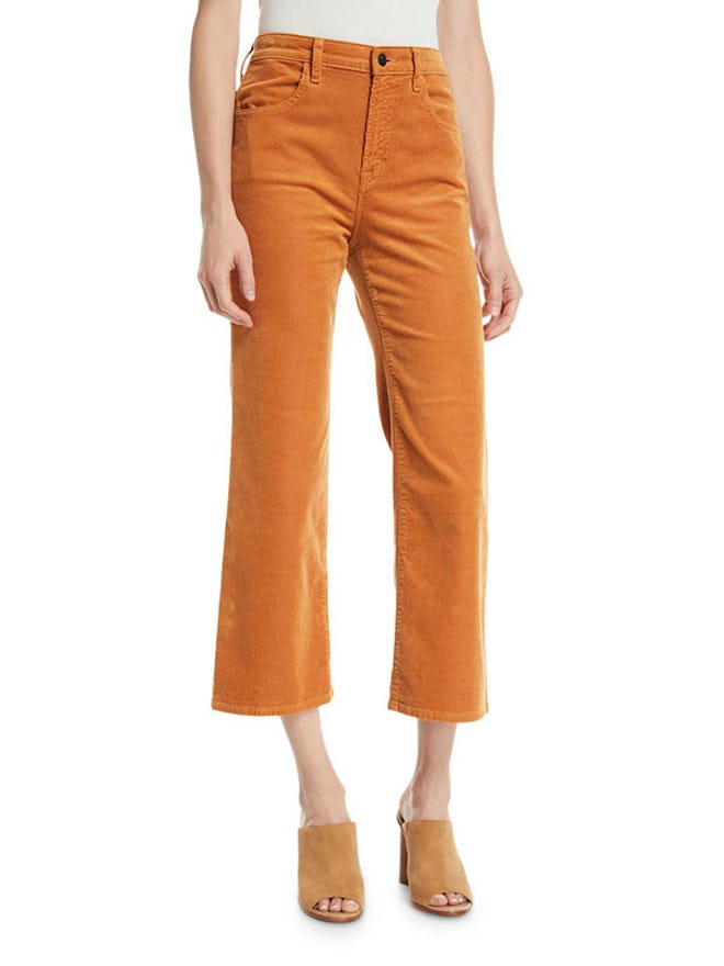 Joan High-Rise Cropped Corduroy Pants