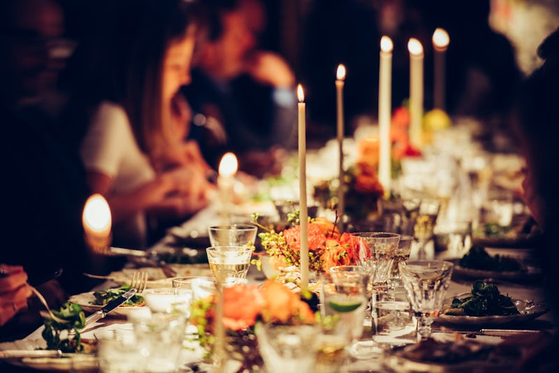 A table served full of food at a family gathering