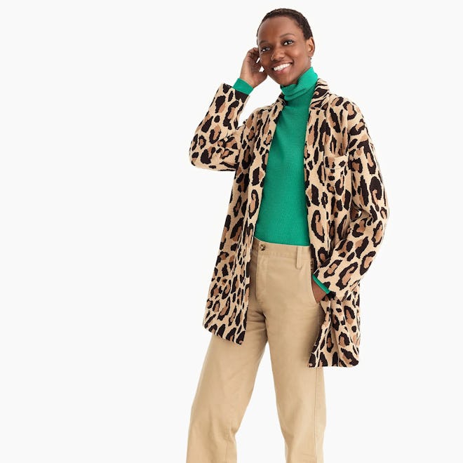 Demylee™ X J.Crew Open-Front Sweater-Blazer In Leopard Print