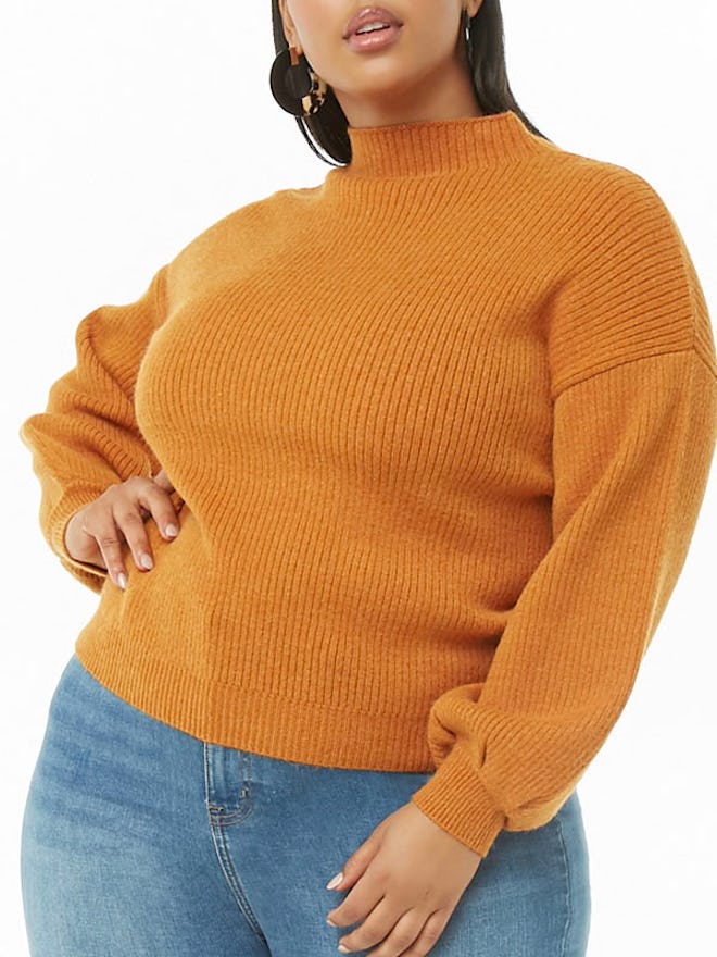 Plus Size Ribbed Knit Sweater