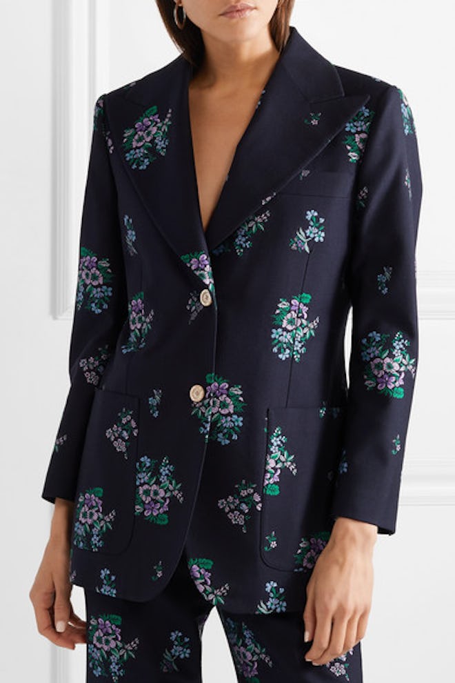 Cotton And Wool-Blend Jacquard Blazer