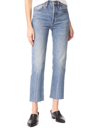 High Rise Rigid Stove Pipe Jeans  