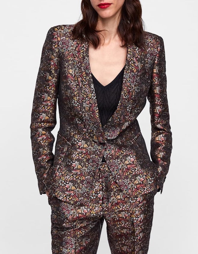 Floral Jacquard Blazer