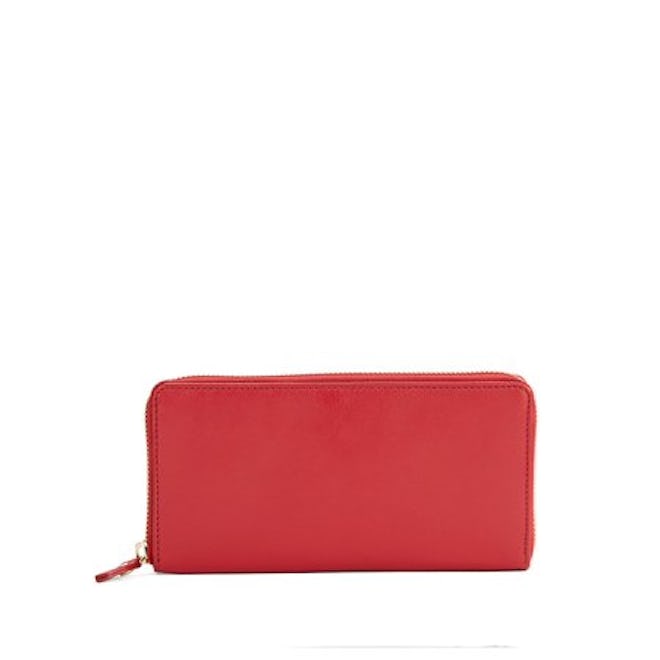 Lord & Taylor Leather Zip-Around Wallet