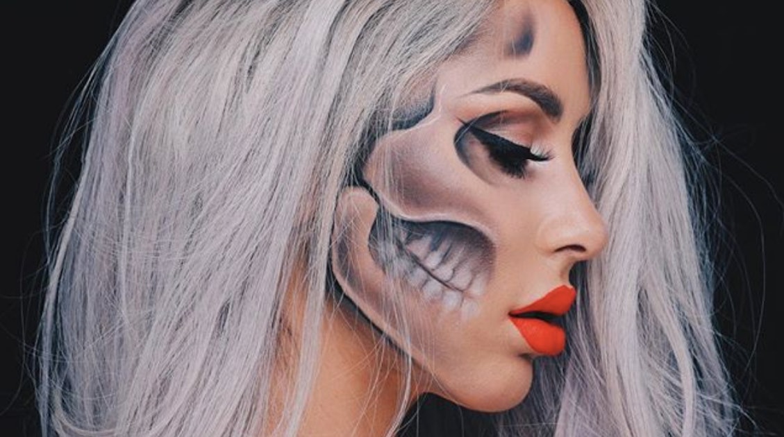 11 Easy Skull Makeup Tutorials For Halloween When You Just Want To Be Goth  Af