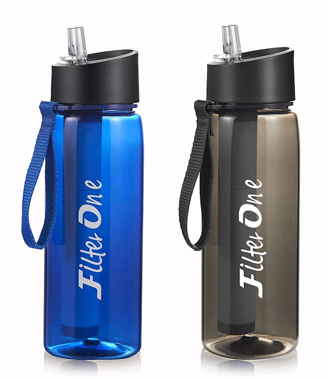 FilterOne Personal Filter Water Bottle & Built-In Compass