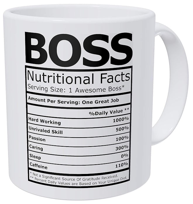 Wampumtuk Boss Nutritional Facts Funny Coffee Mug