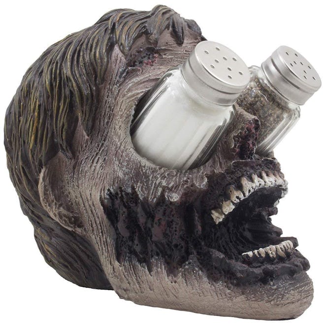 Evil Undead Zombie Head Glass Salt and Pepper Shaker Set