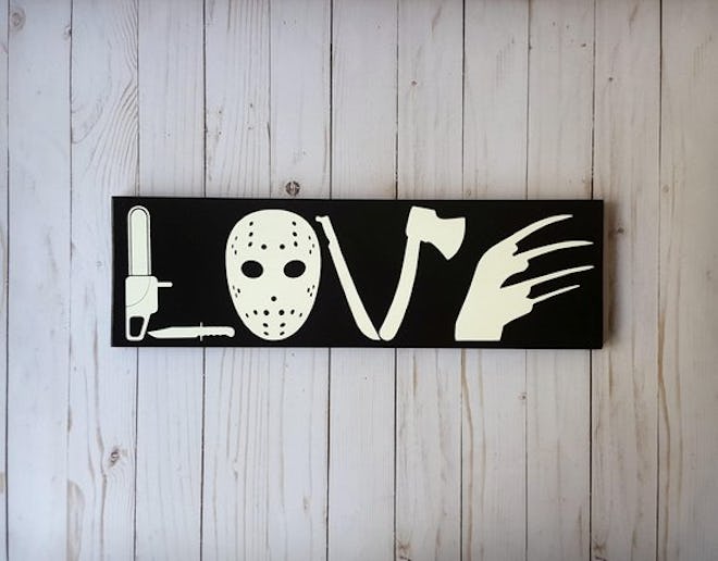 Horror Movie Love Wooden Sign