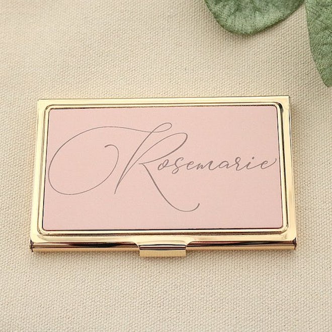 Personalized Gold Business Card Holder