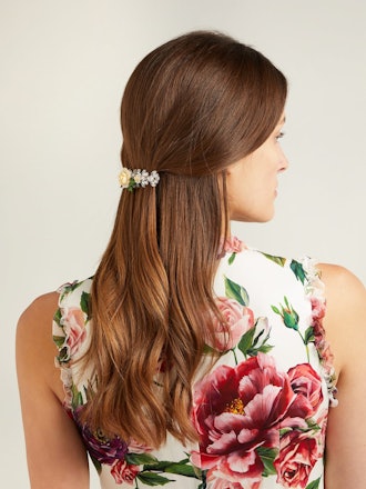 Rose And Crystal-Embellished Hair Slide