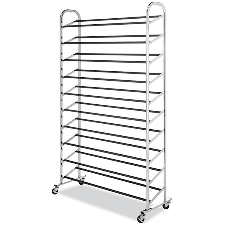 Whitmor 10-Tier Rolling Shoe Rack