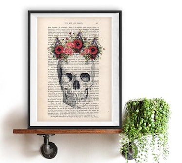 Skull Flower Print