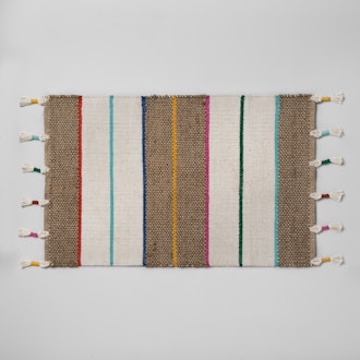 Opalhouse Striped Natural Braided Jute Tasseled Accent Rug