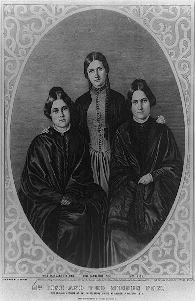 The Fox Sisters, spiritual mediums credited with early versions of the ouija board.