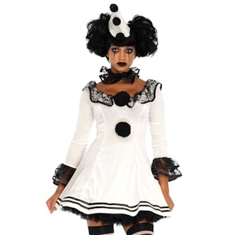 Leg Avenue Womens 3 PC Pierrot Clown Halloween Costume