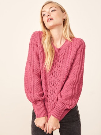 La Ligne X Reformation Sail-Away-With-Me Sweater in Hot Pink