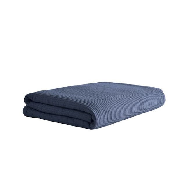 Navy Cotton Coverlet