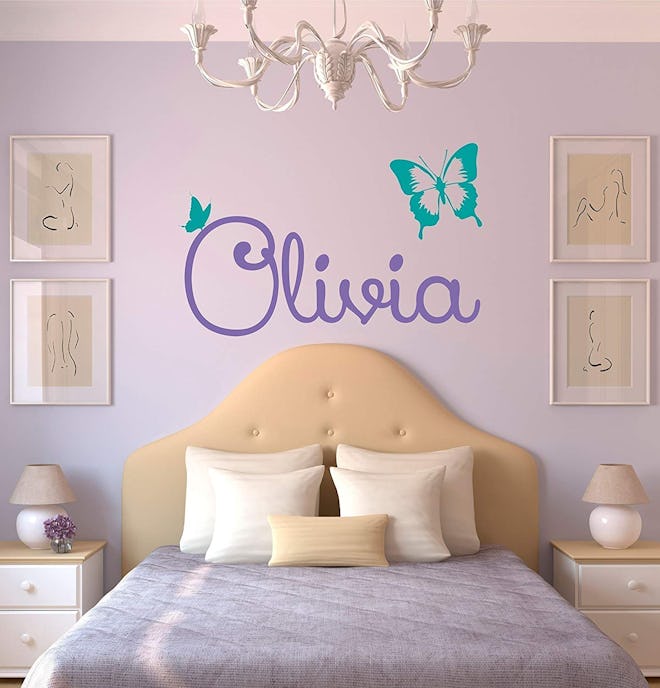 Personalized Name Butterfly Wall Decal