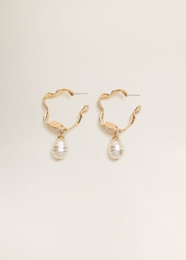 Pearl detail metallic earrings