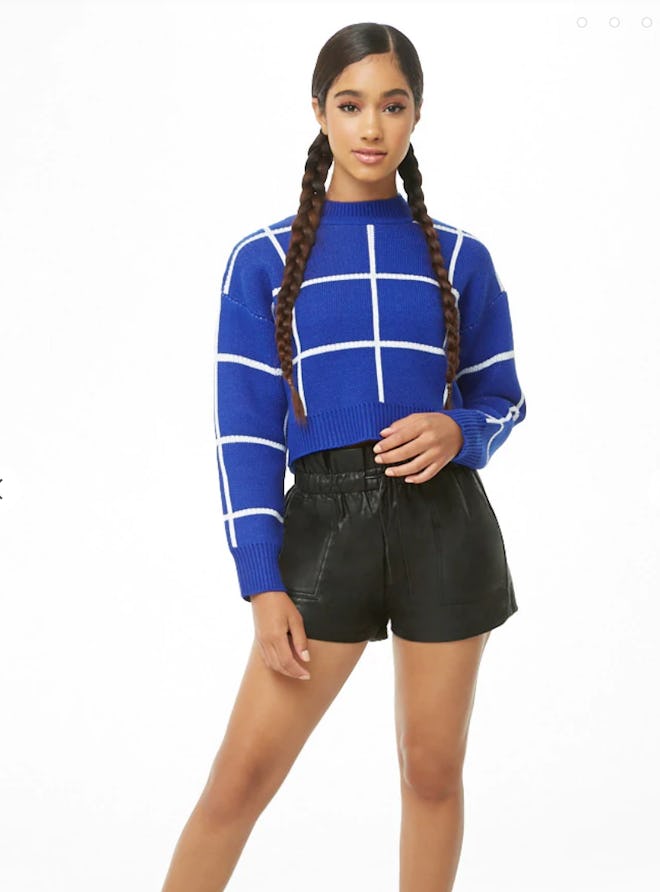 Grid Cropped Jumper