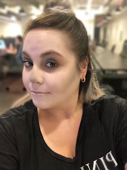 When trying an easy skull makeup tutorial, start with a light base and gray eyeshadow