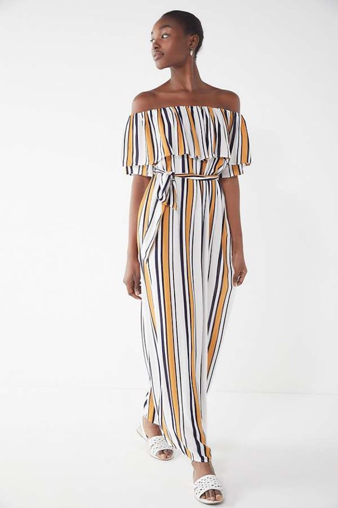 UO Striped Off-The-Shoulder Maxi Dress