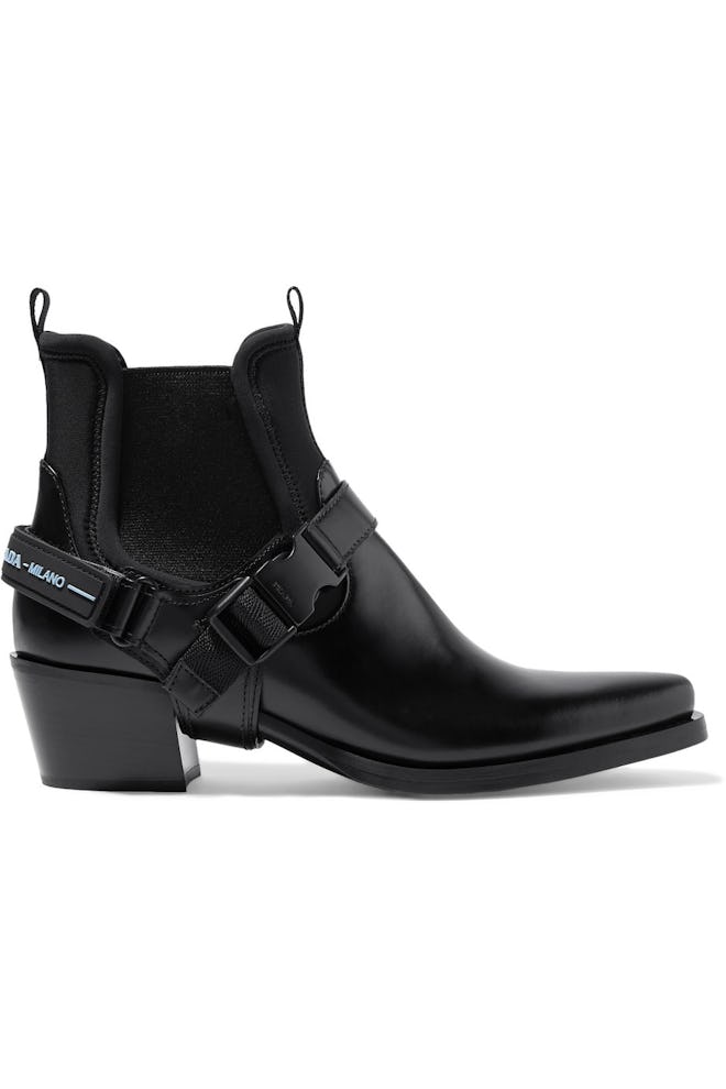 Leather and Neoprene Ankle Boots