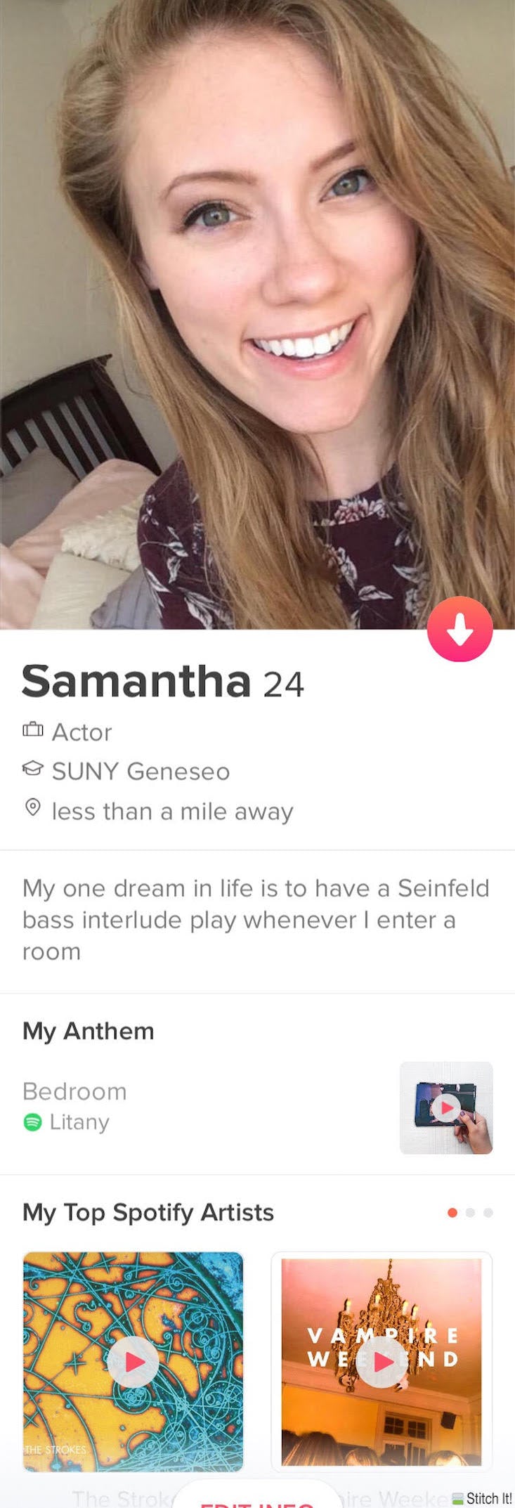 tinder bio