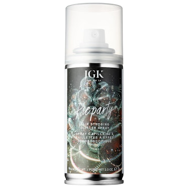 IGK Hair Preparty Hair Strobing Glitter Spray in Silver 