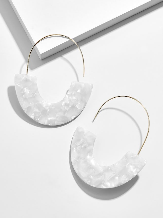 Faidra Resin Drop Earrings In White