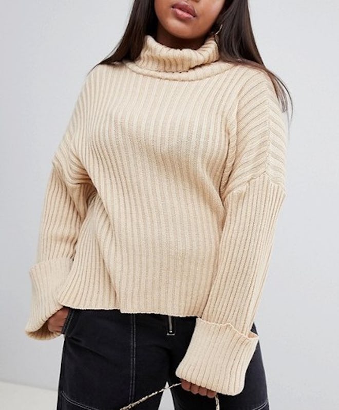 Roll Neck Cable Knit Sweater
