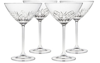 Godinger S/4 Dublin Reserve Martini Glasses, Clear