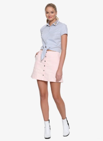 Betty Tie Front Short-Sleeve Woven Button-Up 