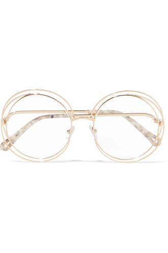 Chloé Carlina Round-Frame Gold-Tone Optical Glasses