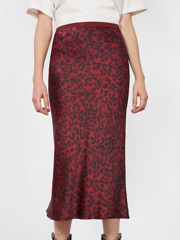 red leopard skirt