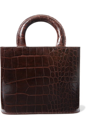 Brown Croc Embossed Bag 