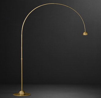 L'Arc Task Floor Lamp in Lacquered Burnished Brass