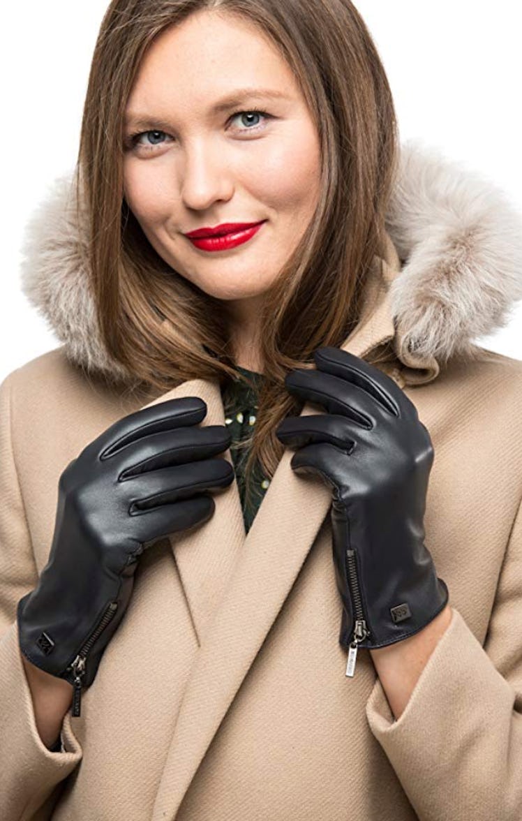 Mio Marino Nappa Leather Zipper Gloves