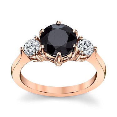 Blossom Bridal 14K Rose Gold Blue Sapphire Diamond Engagement Ring
