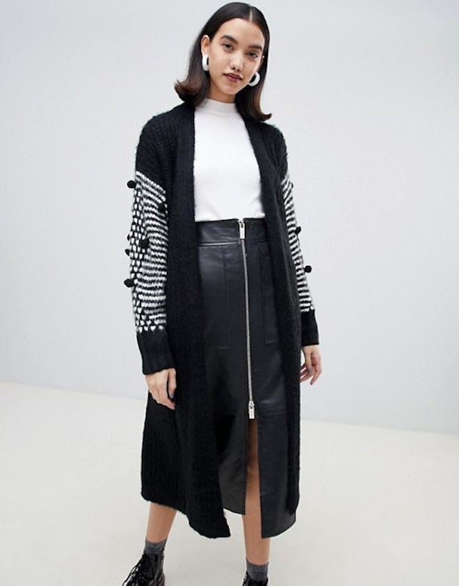 Lost Ink Oversized Belted Cardigan