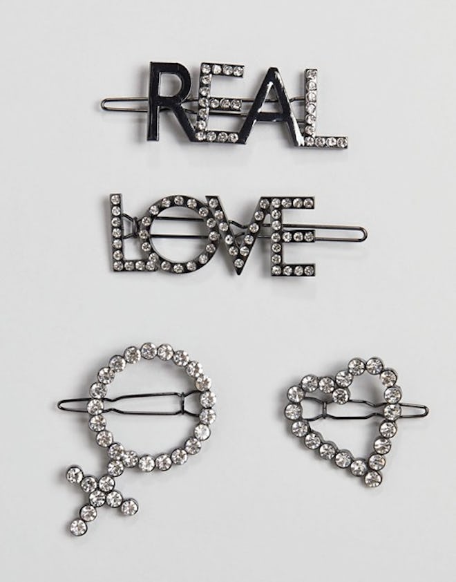 Liars & Lovers Set of 4 Symbol Diamante Hair Slides