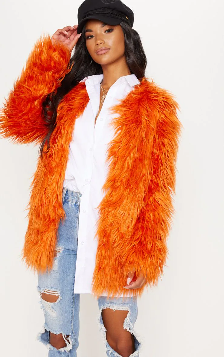 orange shaggy jacket