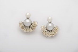 Sparkling Half Moons Earrings In Silver Shades