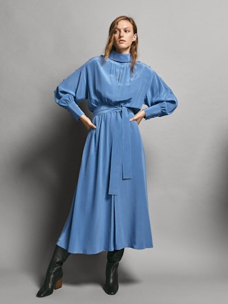Limited Edition Buttoned 100% Silk Dress
